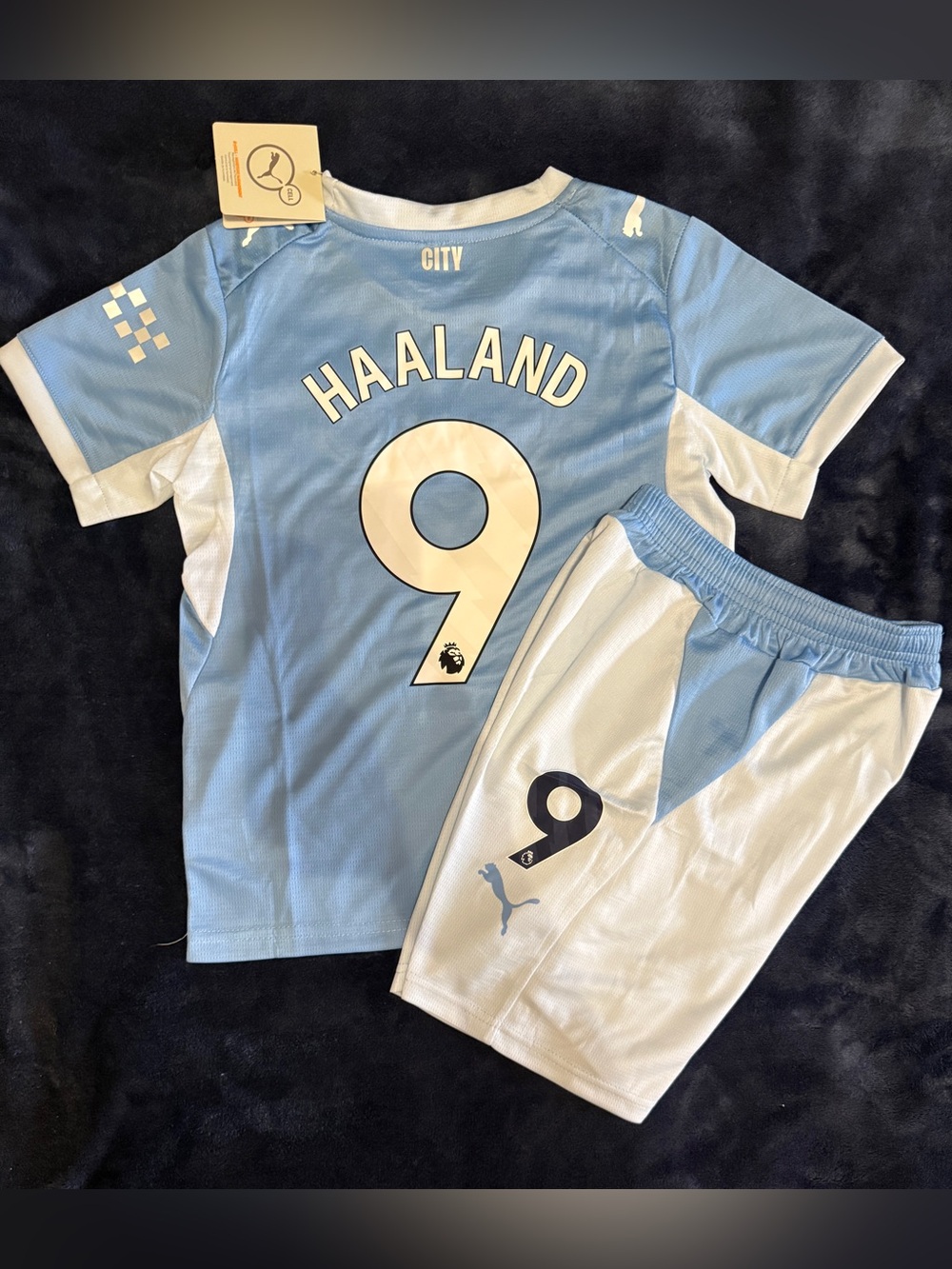 Manchester City 2026/27 Home kids soccer jersey set # Haaland 9# NWT